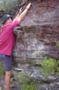 Tony free climbing the Blue Mountains